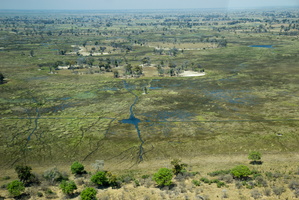 Flug über das Okavangodelta